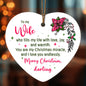 To My Wife | Merry Christmas Darling | High Gloss Heart Ornament
