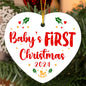 Baby's First Christmas 2024 | High Gloss Heart Ornament