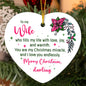 To My Wife | Merry Christmas Darling | High Gloss Heart Ornament