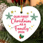 Our First Christmas As A Family 2024 | High Gloss Heart Ornament