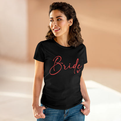 Bride Heart Tee Pink Letters | Women's Midweight Cotton Tee