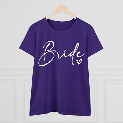 Bride Heart Tee White Letters | Women's Midweight Cotton Tee