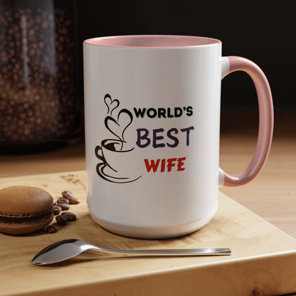 World's Best Wife Accent Coffee Mug (11, 15oz)