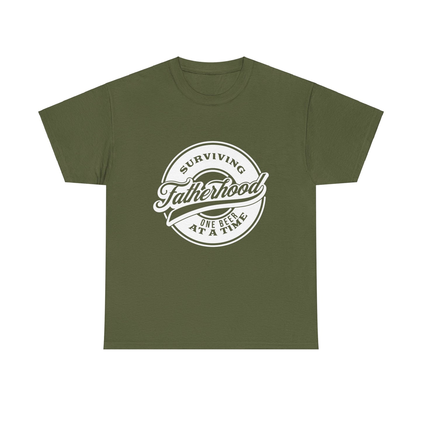 Surviving Fatherhood | Unisex Heavy Cotton Tee White Letters