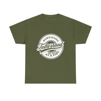 Surviving Fatherhood | Unisex Heavy Cotton Tee White Letters