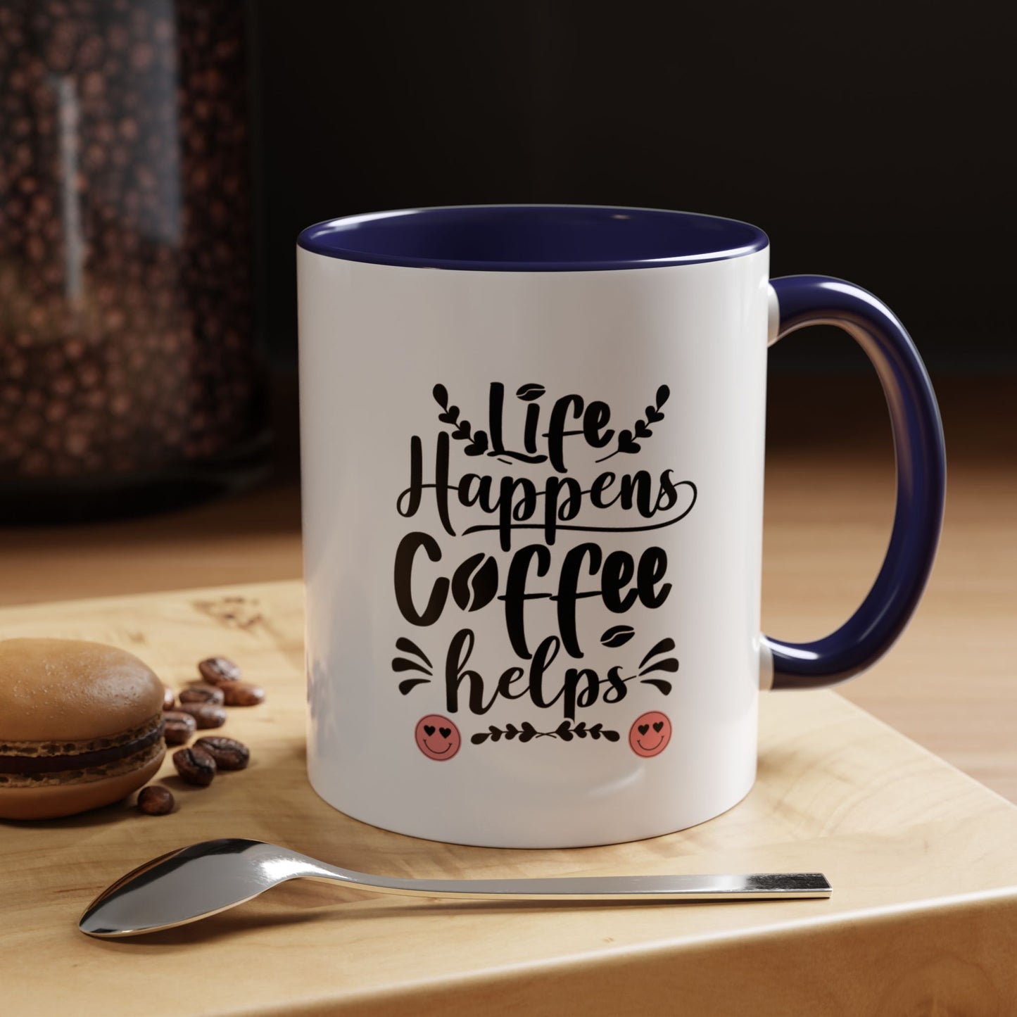Life Happens Coffee Helps Accent Coffee Mug (11, 15oz)