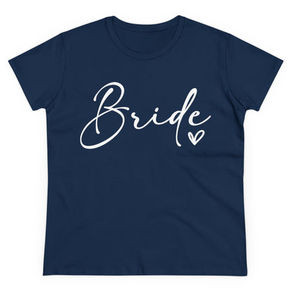 Bride Heart Tee White Letters | Women's Midweight Cotton Tee