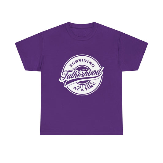 Surviving Fatherhood | Unisex Heavy Cotton Tee White Letters