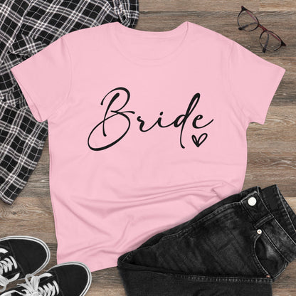 Bride Heart Tee Black Writing | Women's Midweight Cotton Tee