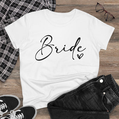 Bride Heart Tee Black Writing | Women's Midweight Cotton Tee