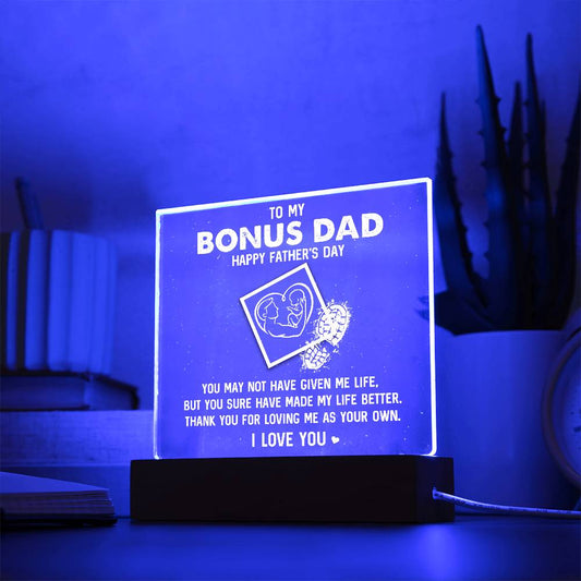 Bonus Dad | Happy Father's Day | Acrylic Square Plaque