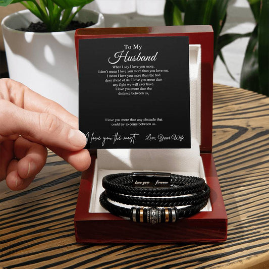 To My Husband | I Love You The Most - Men's "Love You Forever" Bracelet