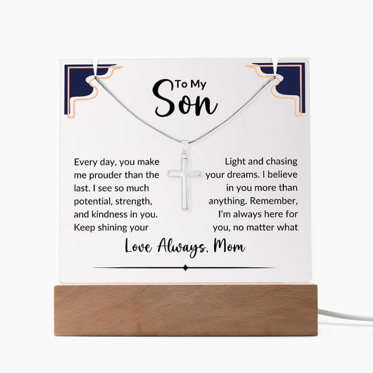 To My Son | Everyday You Make Me Prouder | Acrylic Square Plaque
