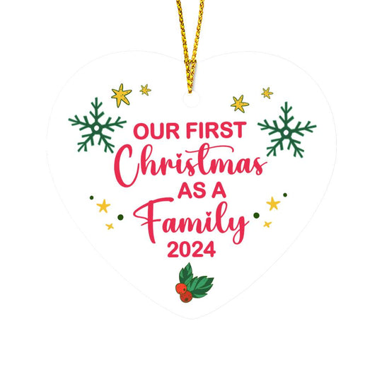 Our First Christmas As A Family 2024 | High Gloss Heart Ornament