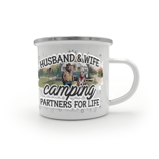 Camping Partners For Life | 12oz Enamel Camping Mug