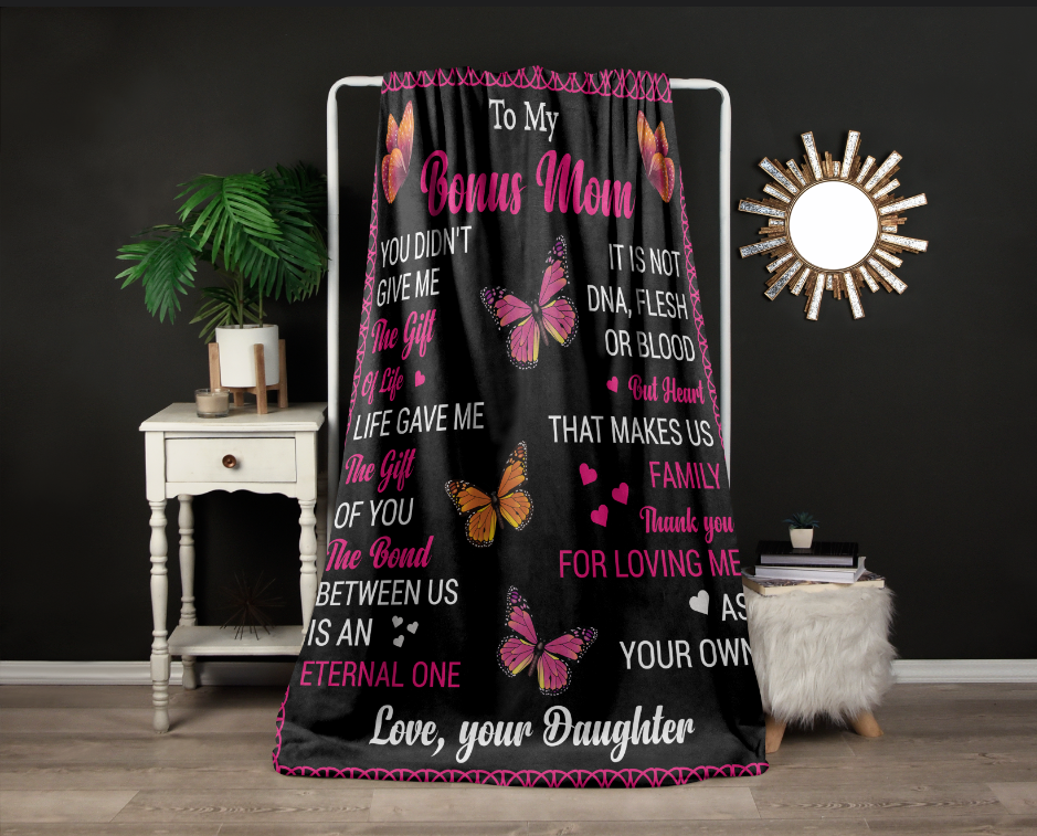 To My Bonus Mom | Velveteen Plush Blanket