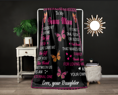 To My Bonus Mom | Velveteen Plush Blanket