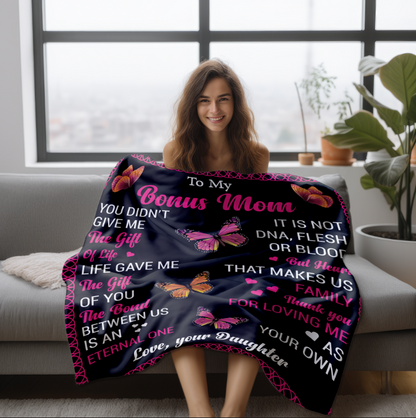To My Bonus Mom | Velveteen Plush Blanket