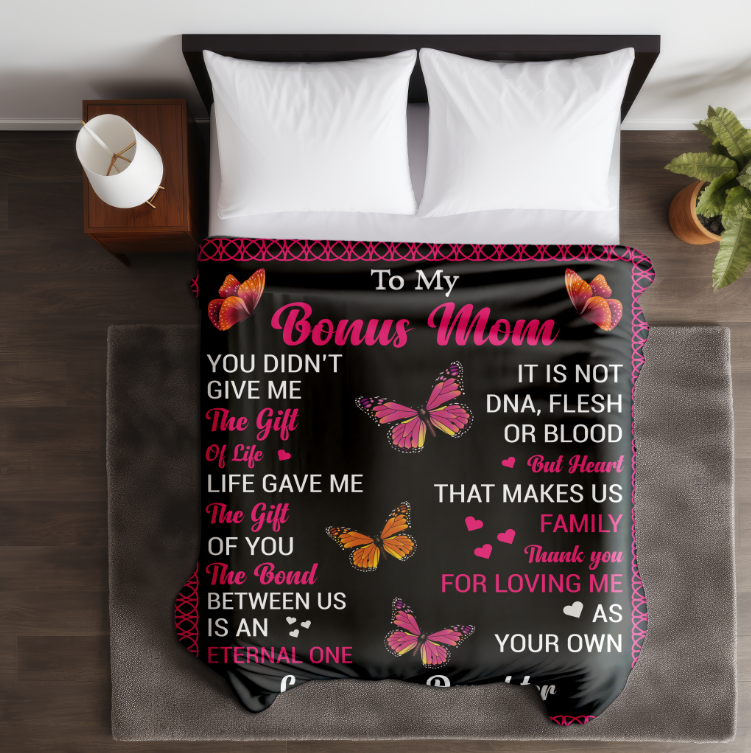 To My Bonus Mom | Velveteen Plush Blanket